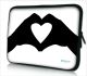 Laptophoes 11,6 inch love zwart wit - Sleevy