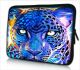 Laptophoes 13,3 inch panter blauw paars design - Sleevy