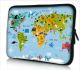 Tablet hoes / laptophoes 10,1 inch wereldkaart dieren - Sleevy