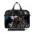 Laptoptas 17,3 inch / schoudertas zwart patroon bloemen - Sleevy