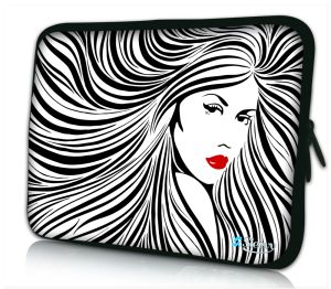iPad hoes artistieke vrouw zwart wit Sleevy